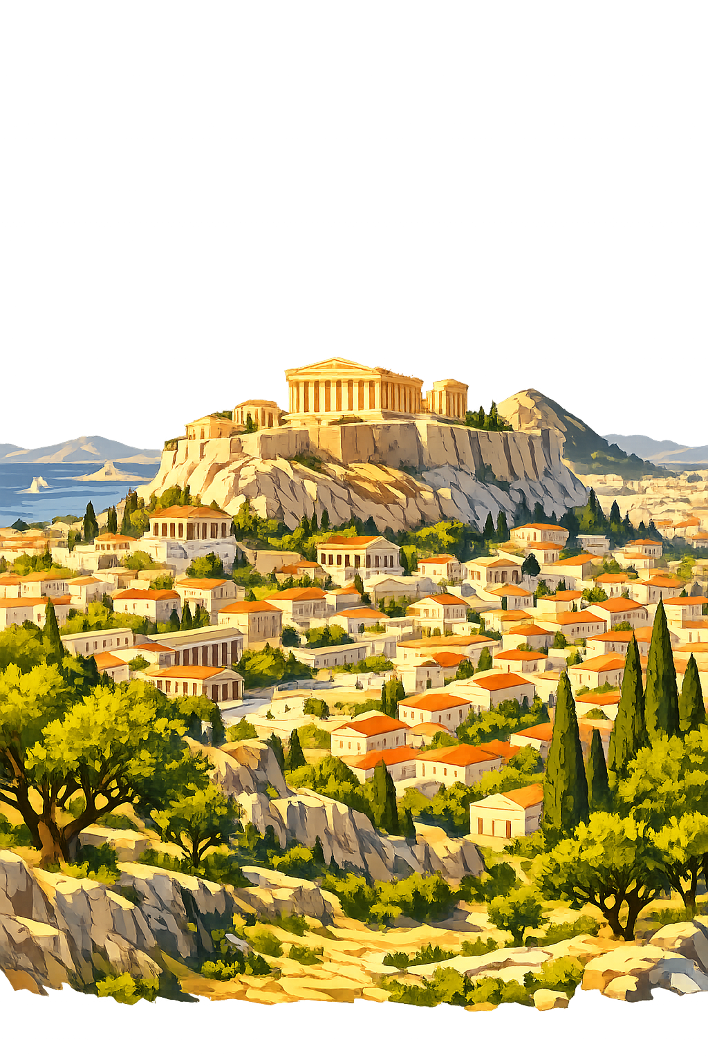 Athēnai — The city of Athena and cradle of democracy, crowned by the Acropolis