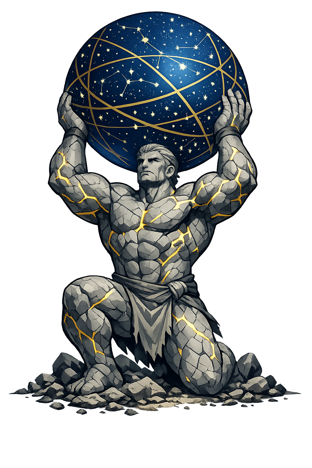 átlas — Titan of Endurance, bearing the celestial sphere